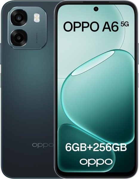 Oppo A6 5G 256GB 6GB RAM Sapphire Black 120Hz 50MP IP69 Smartphone