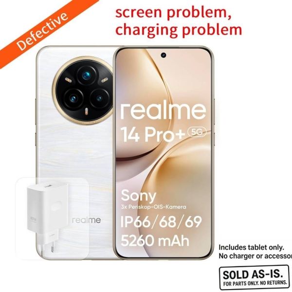 Defective realme 14 Pro+ Smartphone 8+ 256 GB Sony IMX896 OIS-Kamera IP69 White