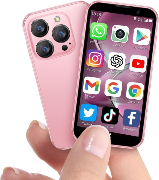 Mini Handy, Mini Smartphone für Kinder mit Google Play, Android, GPS, WLAN – 3RAM 32GB