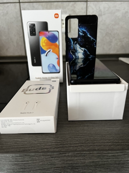 Smartphone Xiaomi mi Redmi Note 11 Pro, 5G, 128Gb, Grau, TOP + Buds3 neu