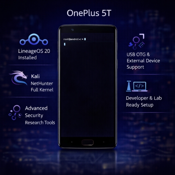 OnePlus 5T – LineageOS 20 + Kali NetHunter (Full Kernel Edition)